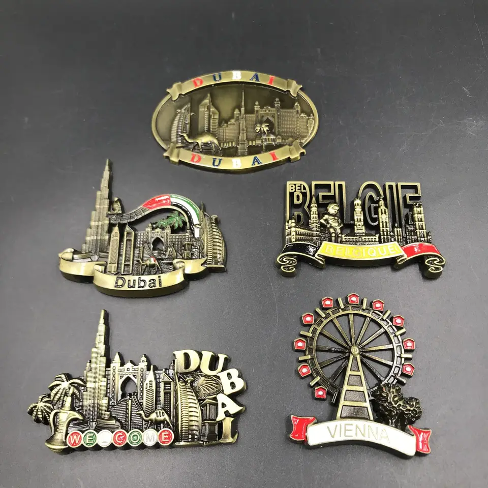 Dubaj SAE Belgicko Viedeň kovové 3D magnetické chladničky