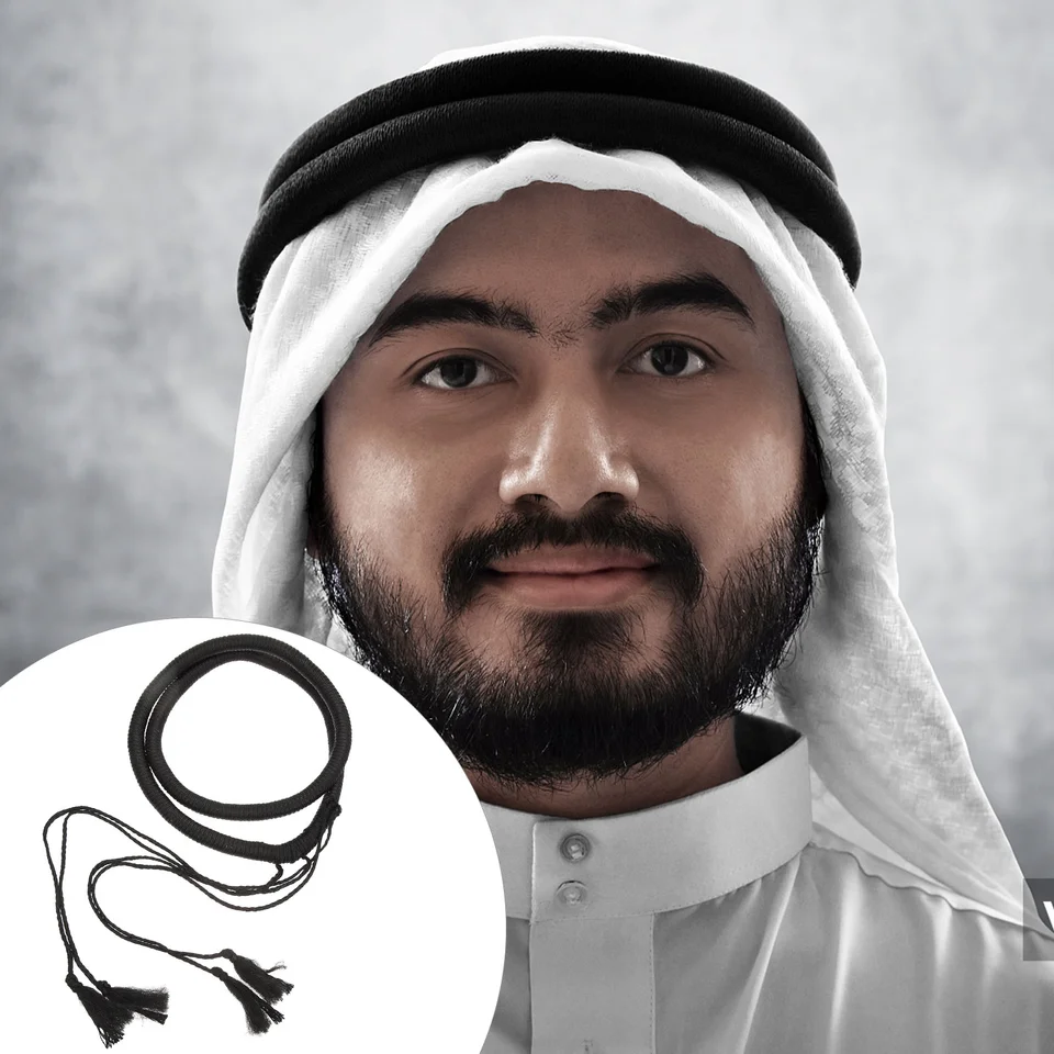 Dubajský mužský čelenka Middle East Turban Hairband pre Shemagh Arab arabský šatk odev PU Miss