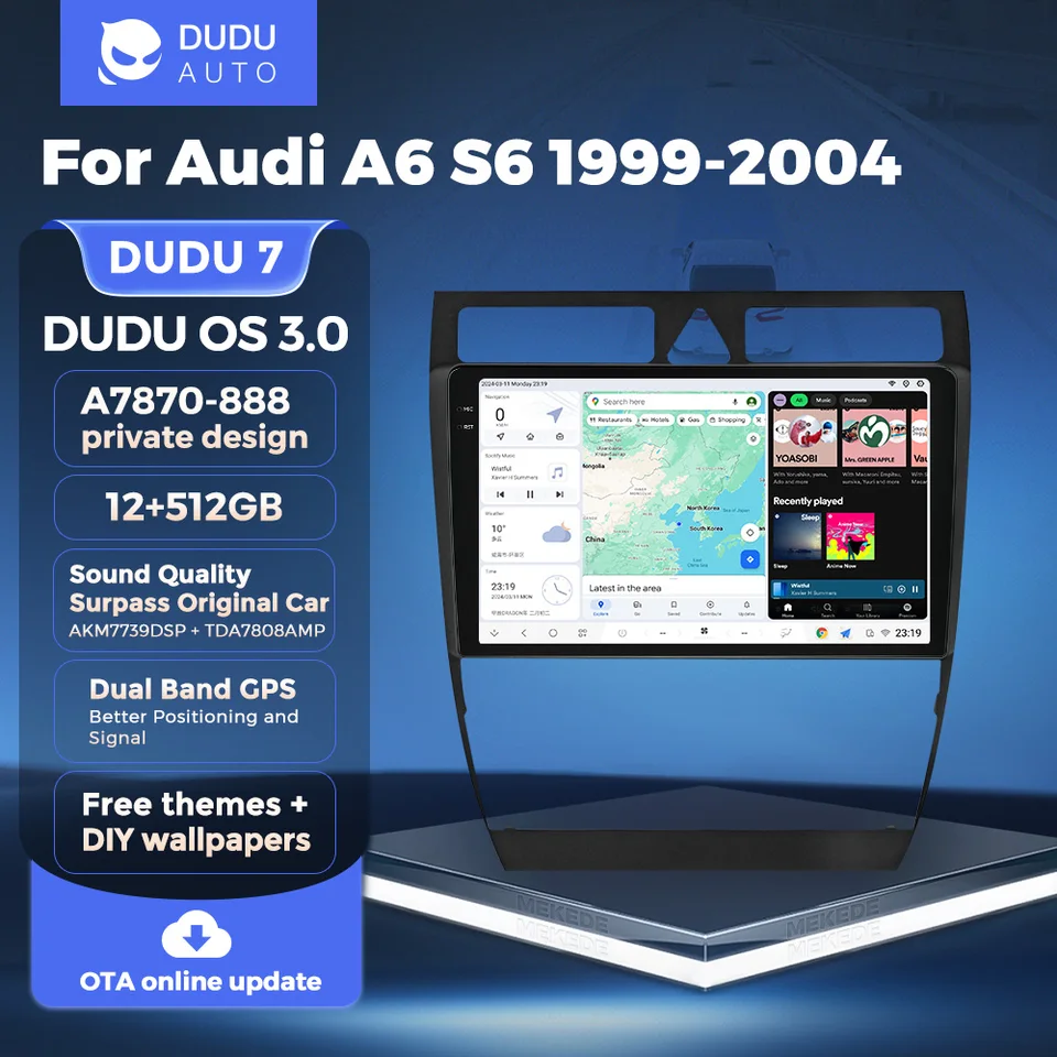 Duduauto 512 GB ROM Car Smart Cockpit pre Audi A6 C5 S6 RS6 1999-2004 GPS Navigation Multimedia Player Car Radio Radio 2K Touch Screen