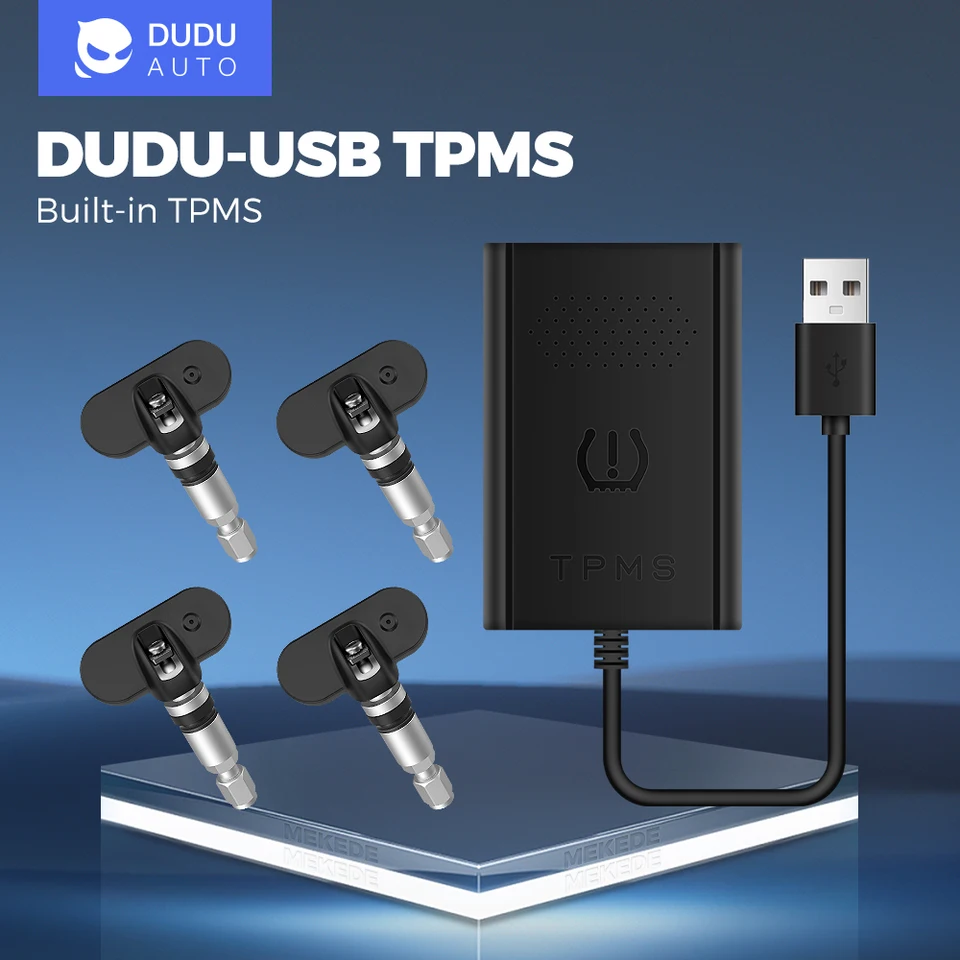 Duduauto Dudu6 Dudu7 Monitorovanie tlaku pneumatík Alarm Alarm Android navigácia USB TPMS so 4 senzormi pre čipy snímania infineon