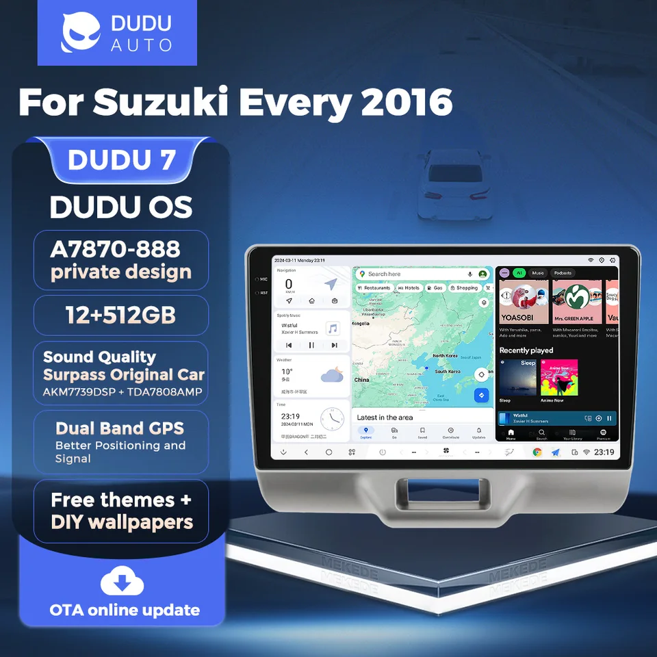 Duduauto Dudu7 2Din Android13 CarPlay+Auto GPS Navigation Car Radio Multimedia Hostiteľské príslušenstvo pre Suzuki každý vagón 2015+