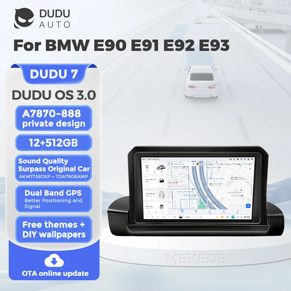 Duduauto Dudu7 Android 13 12+512 GB 8Core Car Radio Multimedia Video Player pre BMW E90 E91 E92 E93 Wireless CarPlay Auto 4G LTE