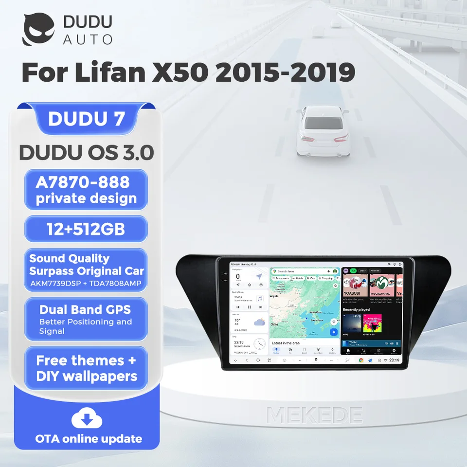 Duduauto Dudu7 Intelligent System Cardio Radio pre Lifan X50 2015-2019 Wireless CarPlay Dual Band GPS AKM7739 DSP Car Radio Stereo