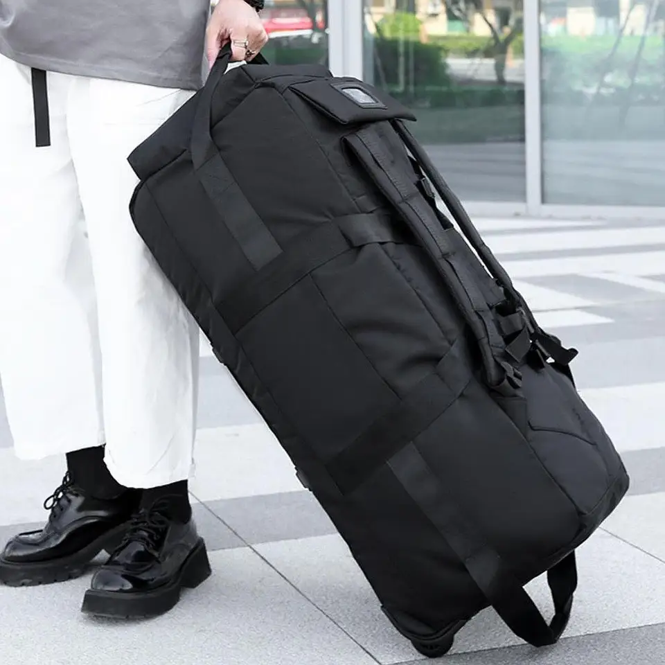 Duffel taška na lyžovanie vrecka zložená 78 l čiernej tašky všestrannej kempingu Rucksnack Travel batoh pre kempingové mužov