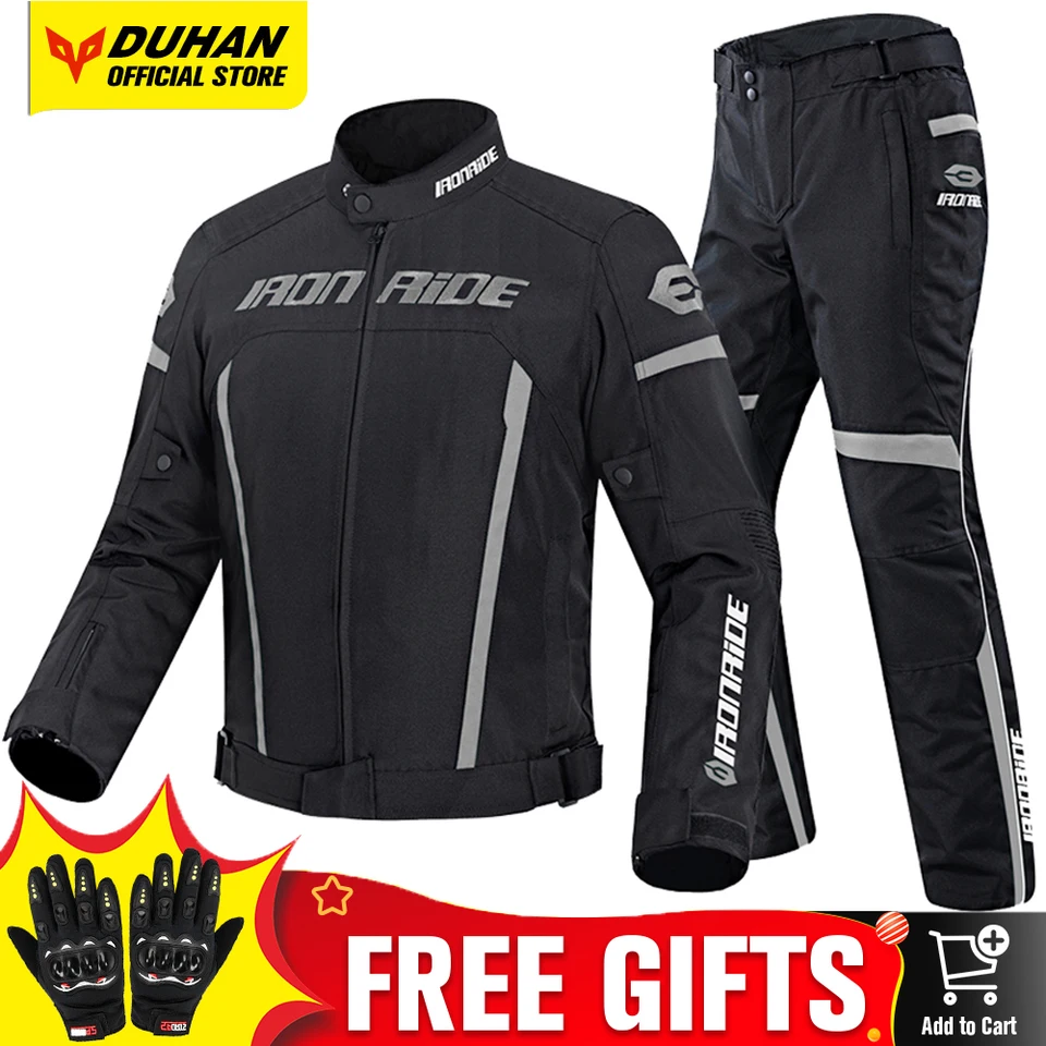 Duhan vodotesný motocyklový bunda Men jazdiaci závodný motocykel Motobroty Windproof Body Armor Motokross bunda s linnerom