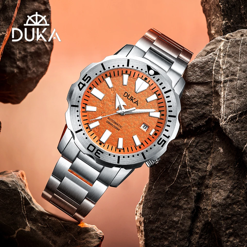 Duka 2023 New Mens Mechanické hodinky pre mužov Automatické muži Sledujú zafíciu sklo Šport Top Luxus 10Bar Witerproof Reloj Hombre