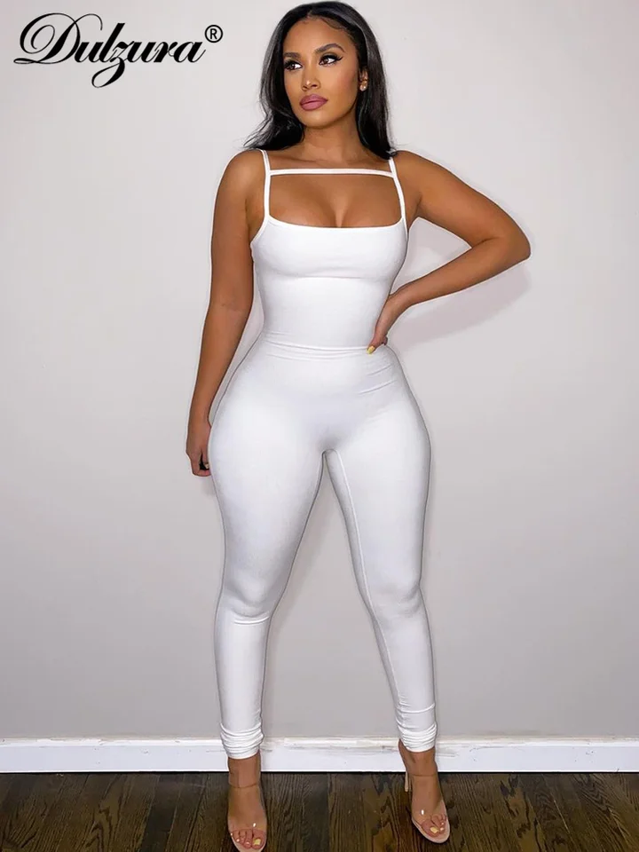 Dulzura Ženy bez rukávov bez rukávov SPRAP SHYSUIT Bodycon Sexy fitness Pracovné klubové oblečenie Športové kombinézy 2024 jesenné veľkoobchodné predmety