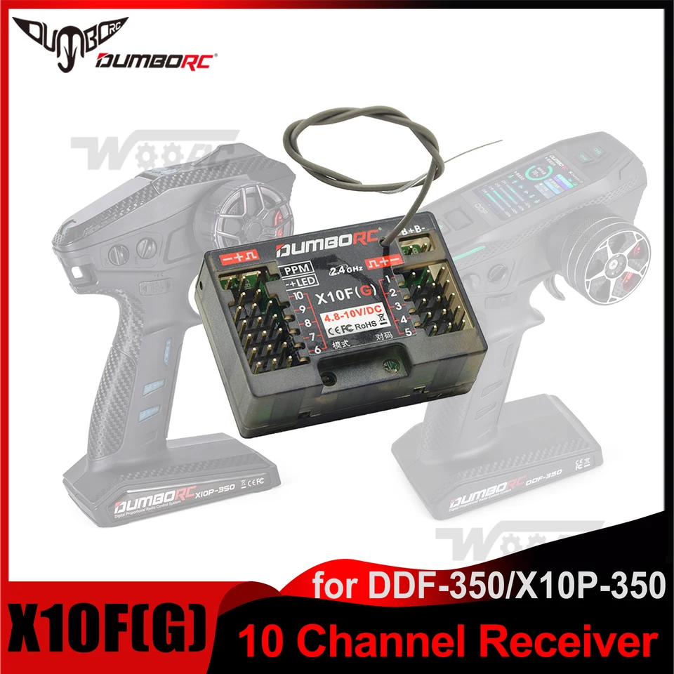 Dumborc X10F (G) Prijímač 10ch lampy Regulage Návratnosť pre diaľkový ovládač DDF-350 RC 2,4 GHz vysielač x5p x6pm x10p x6p