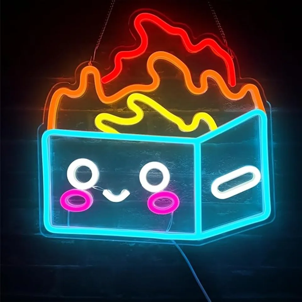 Dumpster Fire Neon Sign Anime Neon Sign Pes Neon Sign for Kids izba spálň