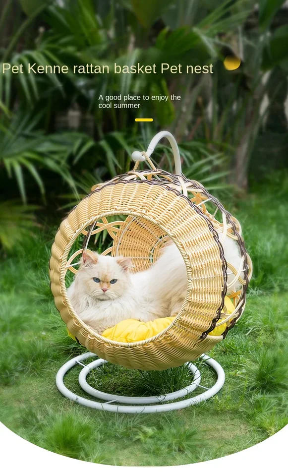 Duokete Tengbian Cat Nest letné cool hniezdo posteľ super veľkú umývateľnú klietku letný závesný kôš mačka zavesenie posteľ