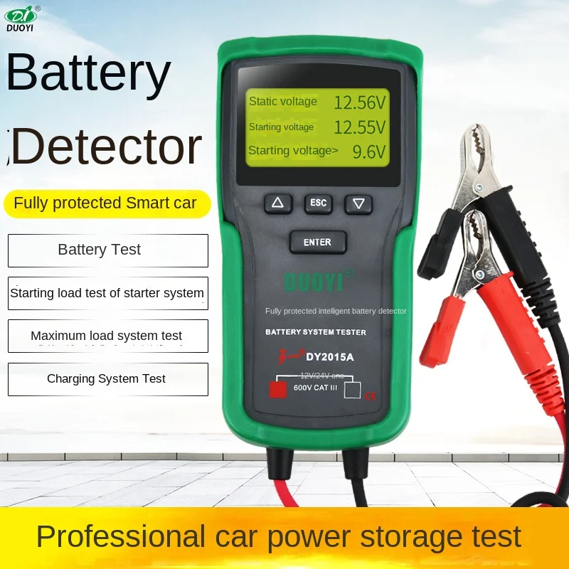 Duoyi DY2015A Tester batérií 12V 24 V Automatické zaťaženie Test nástroja Automobilový alternátor Tester Digitálny analyzátor batérie PK BM550