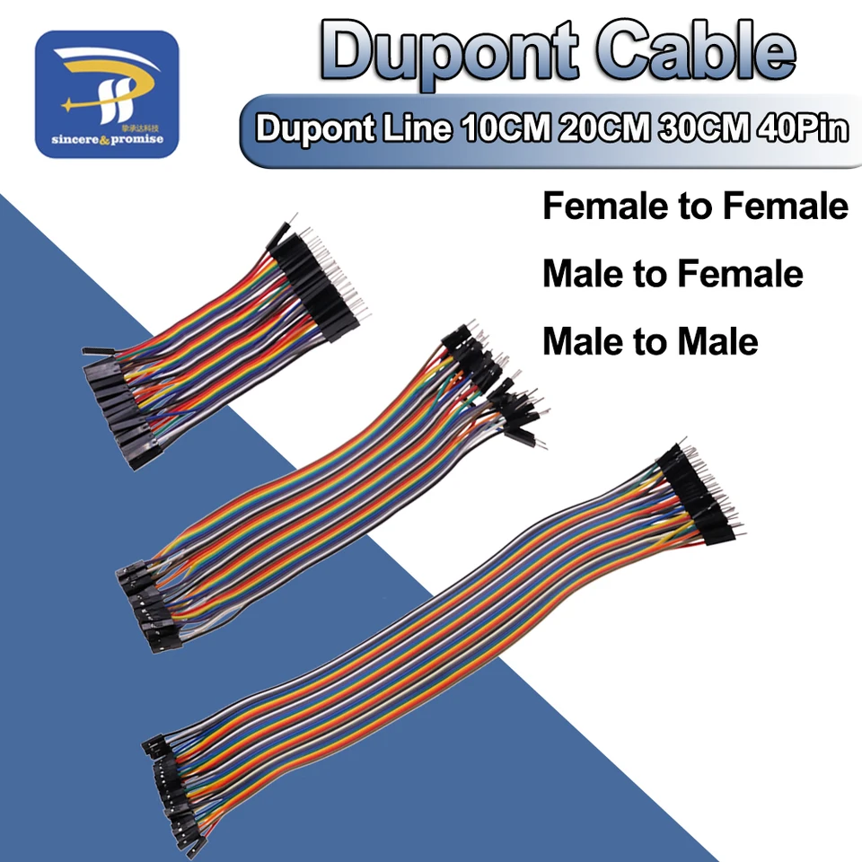 DuPont Line 20cm 1p-1p Muž k mužovi + samec až žena a ženský až ženský kábel DuPont Dupont pre Arduino DIY Kit