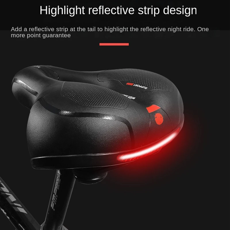 Duté priedušné sedlo bicyklov Men Men Ženy MTB Road Bike Saddle Saddle Absorbuje pohodlné veľké sedadlo na bicykli