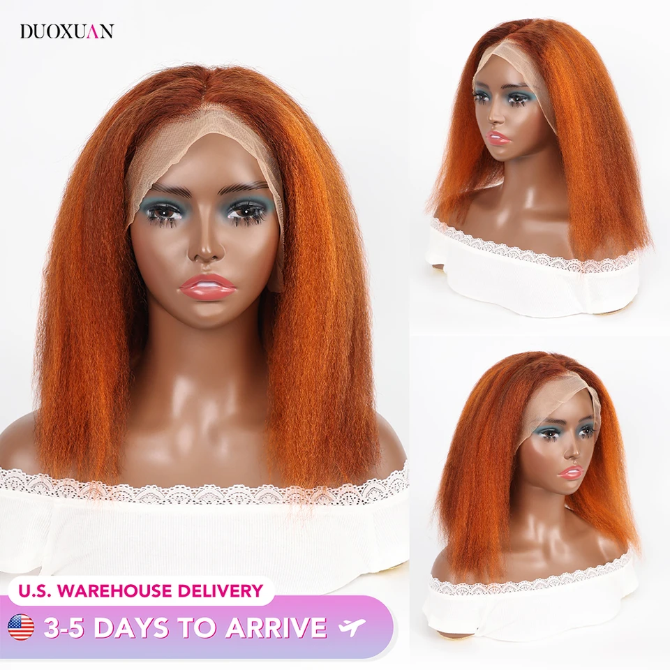 Duxuan 13x4 Lace predné parochne Parochne ľudské vlasy výstredné rovné 220% parochne s hustotou Priehľadné čipky Yaki Straight Wig pred vytrhnuté 4/350