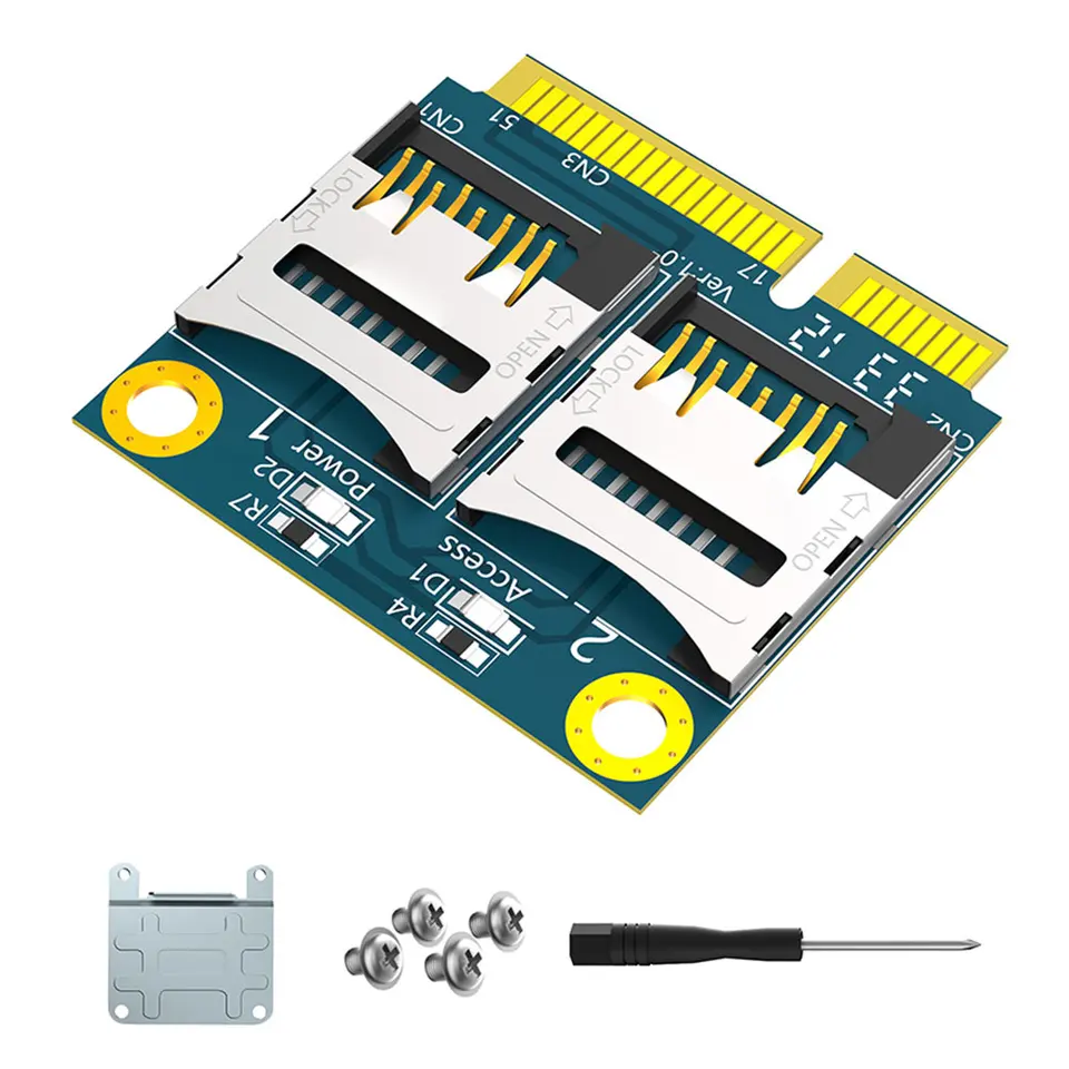 Duálna karta TF na mini PCI-E Adapter Mini PCI Express Adapter Card Card Card Converter pre všetky sloty PCI Express Mini Card Slot