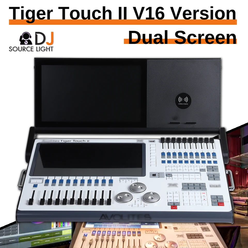 Duálna obrazovka Skladacia obrazovka i7 Tiger Touch II DMX Console Last verzia V16 Systémové pódium Ovládač DJ DISCO CONCERT