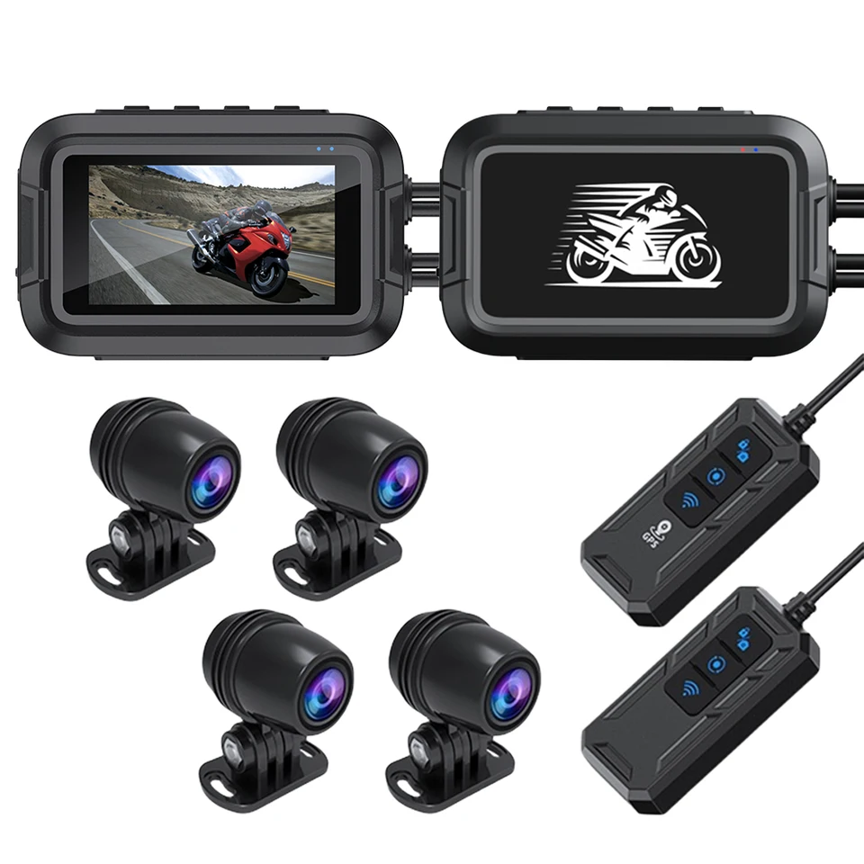 Duálna šošovka Dash Dash Waterproof HD 1080p Motickike Videokamerová slučka Slučka za nahrávanie parkovacieho monitora predného zadného pohľadu Zobraziť obrazovku G-Sensor IPS