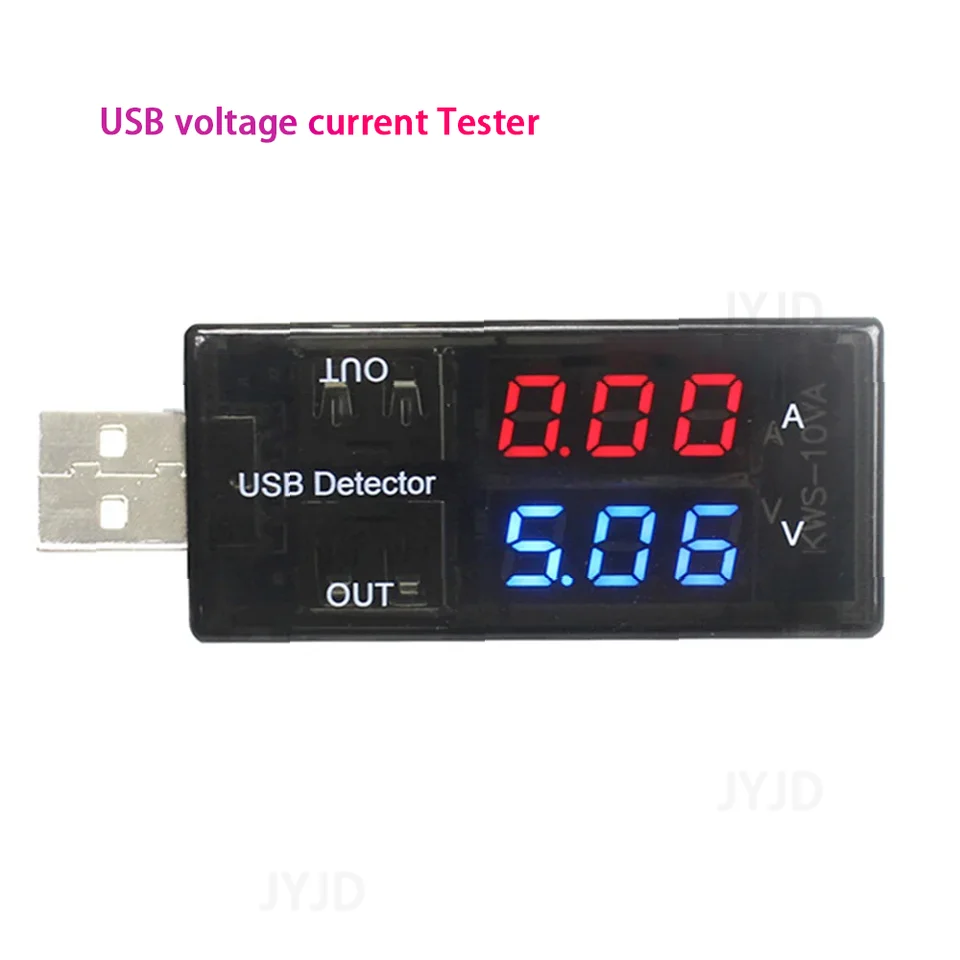 Duálne digitálne USB Prúdové napätie 3-9V 0-5A nabíjací tester batéria Voltmeter Ammeter Charger nabíjanie mobilného napájania