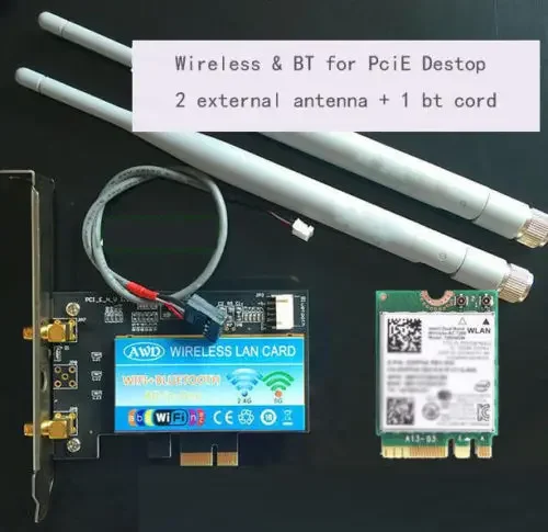 Duálne pásmo Dual Band 867 MBPS 802.11ac s bezdrôtovým kartou Intel 7260 PCI-E WiFi Bluetooth PCI Express Anténny adaptér Wi-Fi+BT 4.0