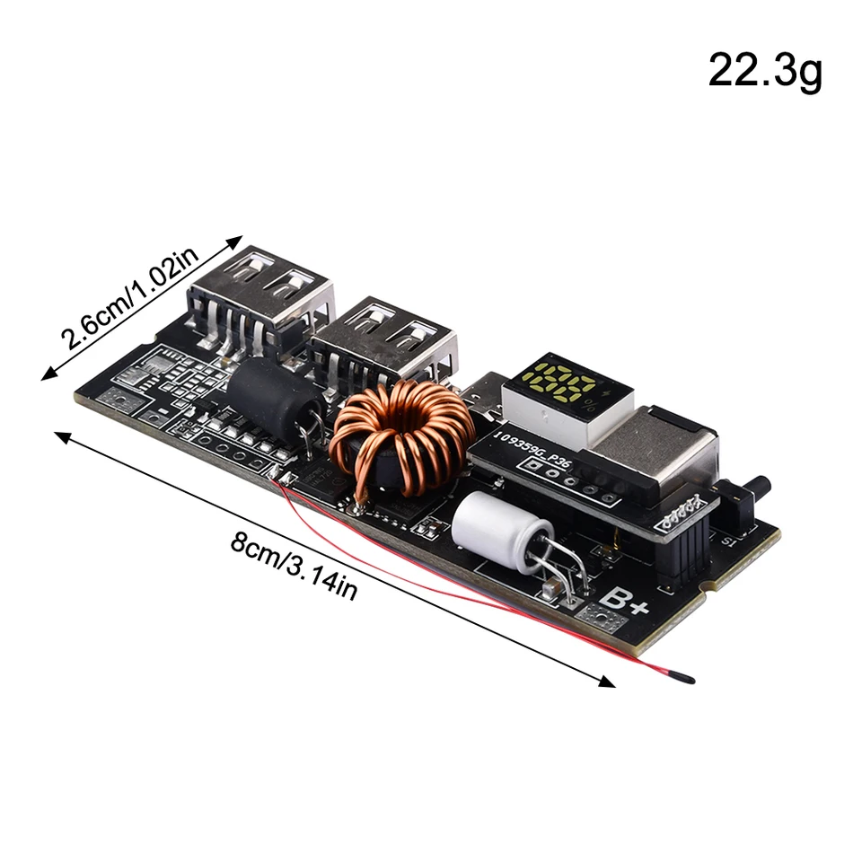 Duálne rýchle nabíjanie 6-port Micro/Type-C USB Mobile Power Bank Modul 3S 4S 5S PD 65W 100W 21700 Nabíjacia doska DIY USB Power Bank