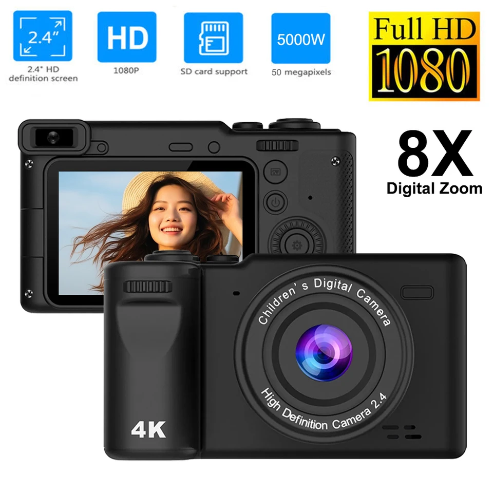 Duálny digitálny fotoaparát automatické zaostrovanie nabíjateľnej kamery HD 50MP s 2,4 