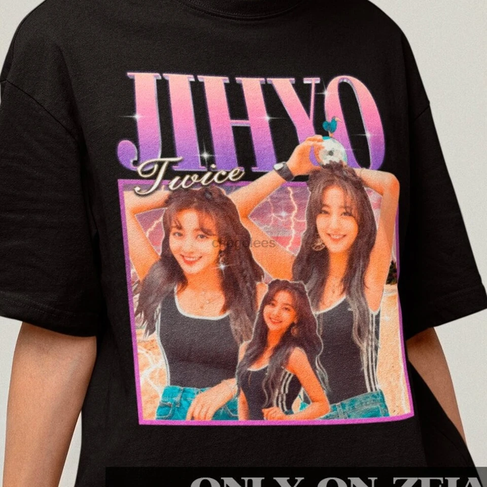 Dvakrát Jihyo Retro Classic Tee - KPOP Bootleg Tirlar - KPOP MERCH - KPOP DARČE