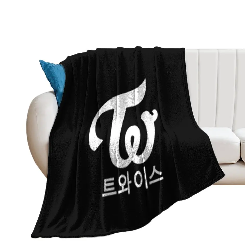 Dvakrát KPOP logo Hangul čierna biela klasická prikrývka prikrývka na pohovku dekoratívne postele prikrývky