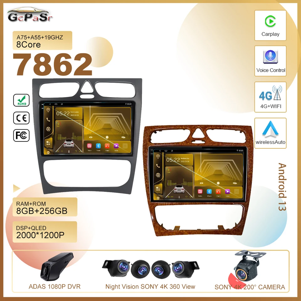 DVD automobilu pre Mercedes Benz C-Class W203 C200 C320 C350 CLK W209 2002-2005 Android13 Radio Stereo Multimedia Player GPS navigácia