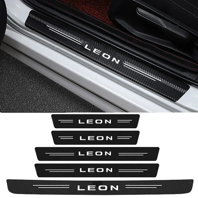 Dvere auta Prahová hodnota Sill Sill Plate Dukov nálepky Ochranné nálepky pre sedadlo logo Leon Logo Automatické vstupné pedály