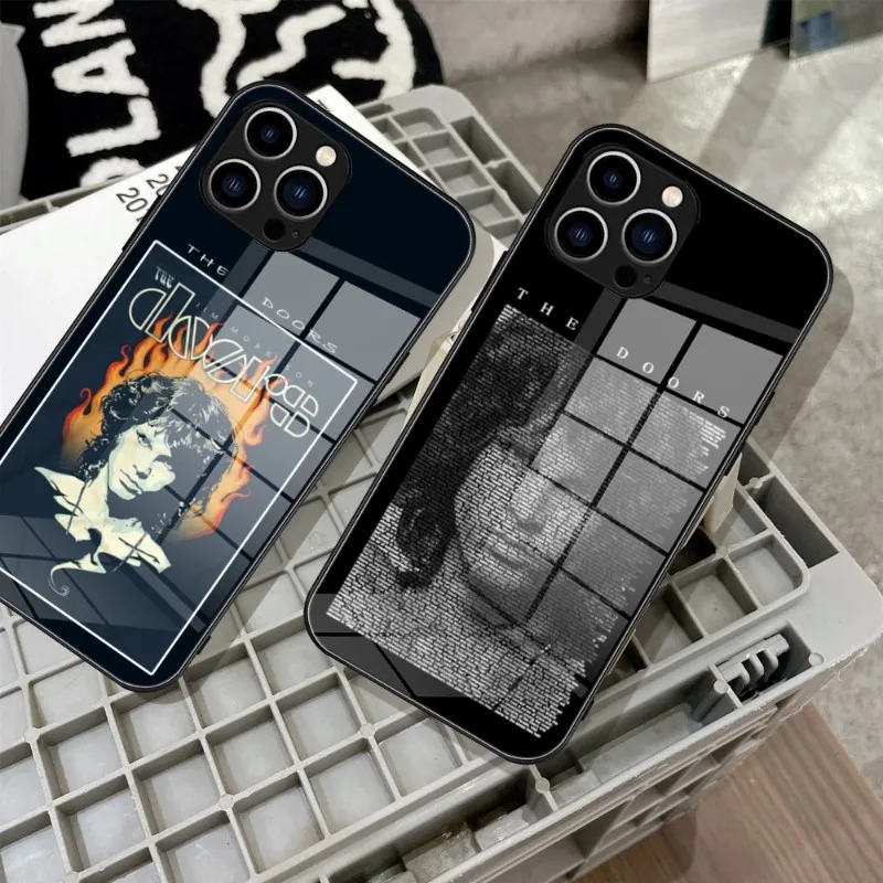 Dvere Jim Morrison Telefón Pase Temped Glass pre iPhone 14 13 11 12 Pro 8 7 Plus x 13 Pro Max XR XS Mini SE 2020