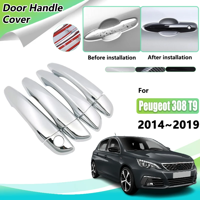 Dverová rukoväť pre Peugeot 308 T9 SW GT 2014 2015 2016 2017 2018 2018 Cover Tink Set Catch Styling Interiér automatické doplnky