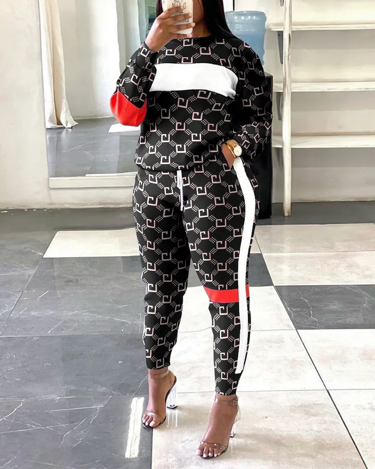 Dvojdielne súpravy dámske outifits tracksuit casure set women 2025 jar jesenné športové nohavice s dlhým rukávom Sety súpravy dámske nohavice obleky