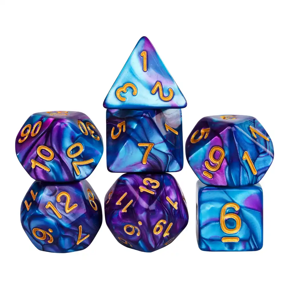 Dvojfarebná DND DICS 7ks/Set D4-D20 Polyhedral DICE Set pre dungeons a draky hrajúce roly hrania doskových hier D&D Warhammer