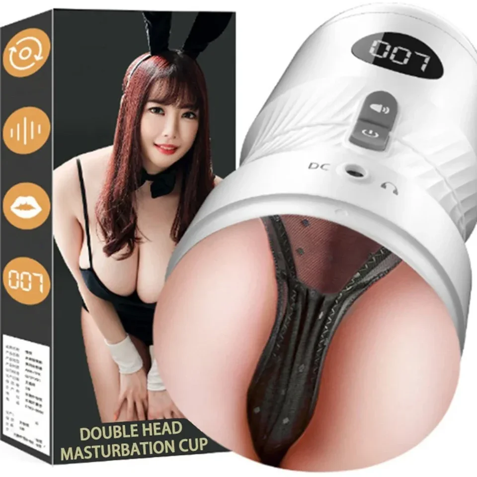 Dvojitá hlava masturbácia pohár jazyka lízanie skutočnú vagínu vrecko mačička fajčenie vibrátor dospelých sexy hračky pre muža masturbatora