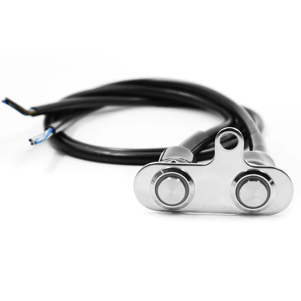 Dvojitá hlava z nehrdzavejúcej ocele LED motocykla prepínač zapnutá rukavica nastaviteľná montáž vodotesných spínačov gombíka DC12V FOG Svetlo