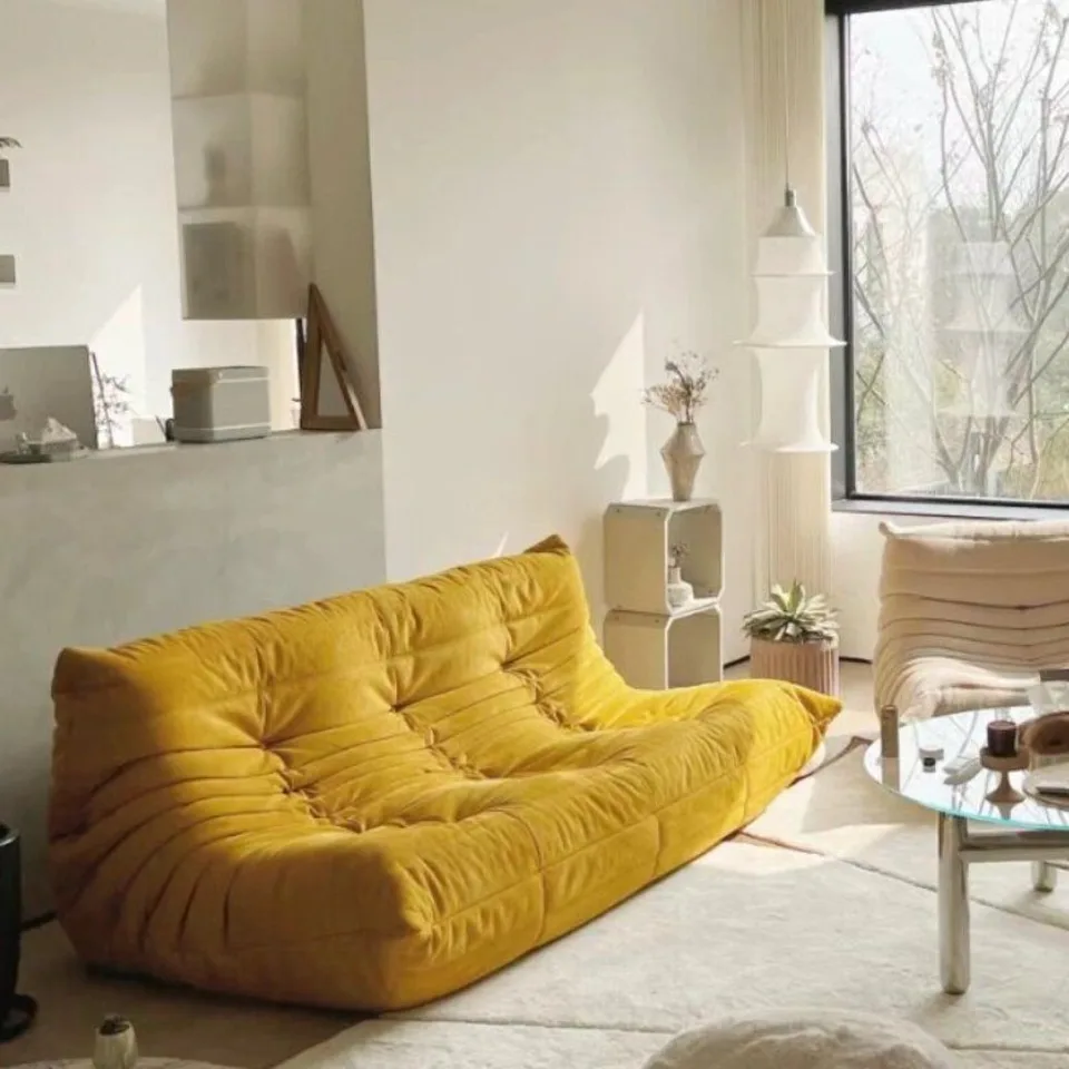 Dvojitá húsenica pohovky Suede Smarte Apartment Triple Online Celebrity Togo Lounge Sofa Lazy Sofa Nábytok