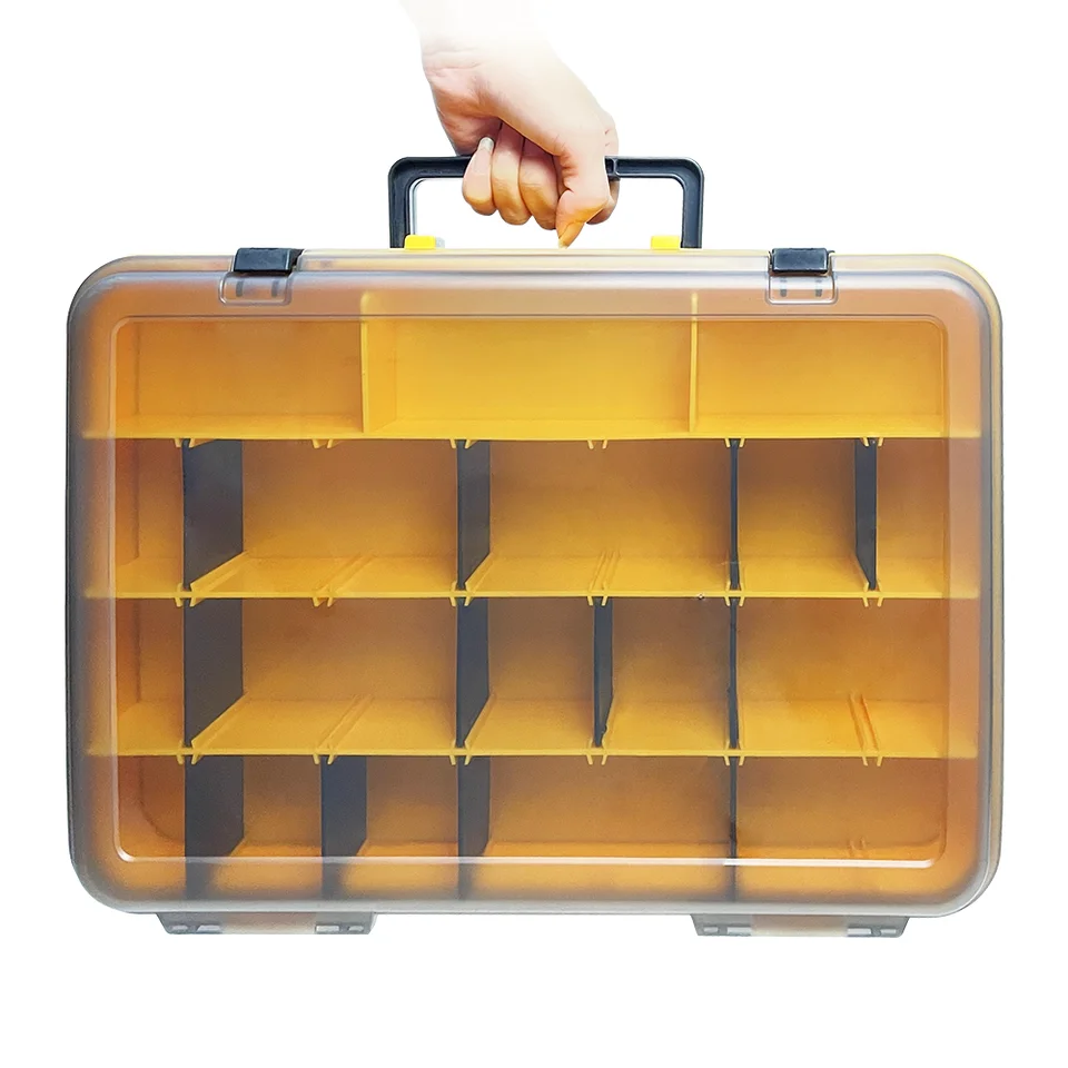 Dvojitá prenosná luka Lua Fishing Lua návnada Falošná návnada Storage Box Nástroj Fishing Tackle Box