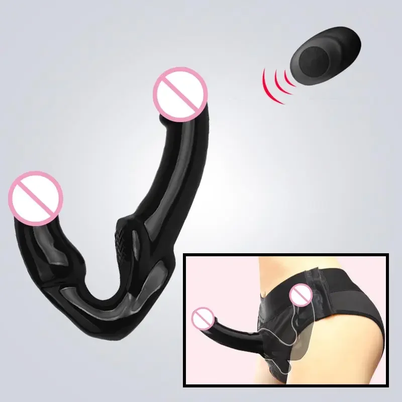 Dvojité dildo boh muž penianana hlboký zadok zadok Penis Plužná zástrčka Vibe Zľahky Ženy vibrátor pica detail close-up sanie vaginass in