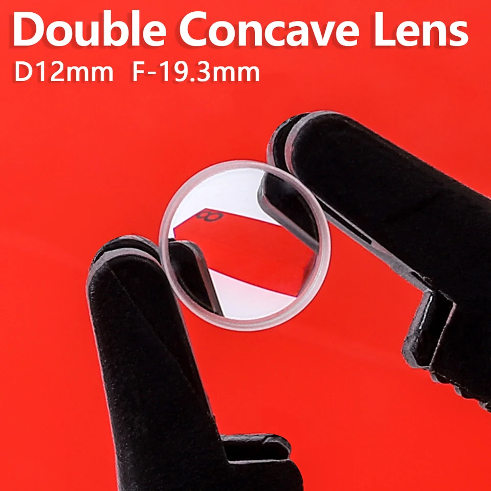 Dvojité konkávne šošovky Zväčšenie zrkadlového zrkadla Optické šošovky Fyzická optika Cat Eye Eye Telescope Microskop d12mm F-9,3 mm prispôsobiteľné
