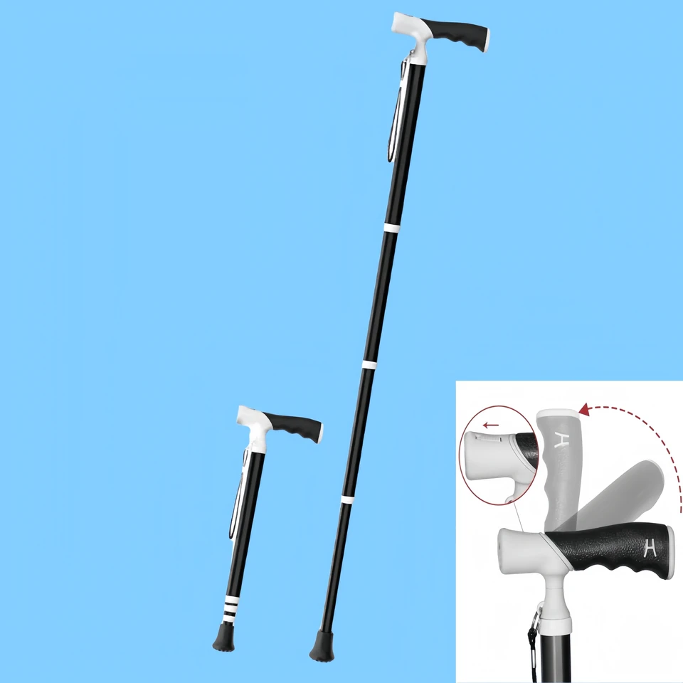 Dvojité použitie nastaviteľná rukoväť Walking Stick Titanum Hliník natiahnuteľné trekkingové stožiare Teleskopická trstina prenosná ľahká barla