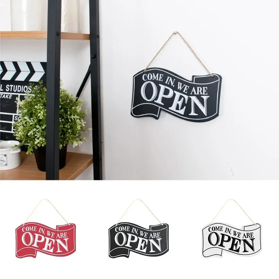 Dvojité strany Wall Modern Art Creative Store Dekorácie Dvere Vnútorná stena zavesenie Značka Otvorená/zatvorená stena dekorácie