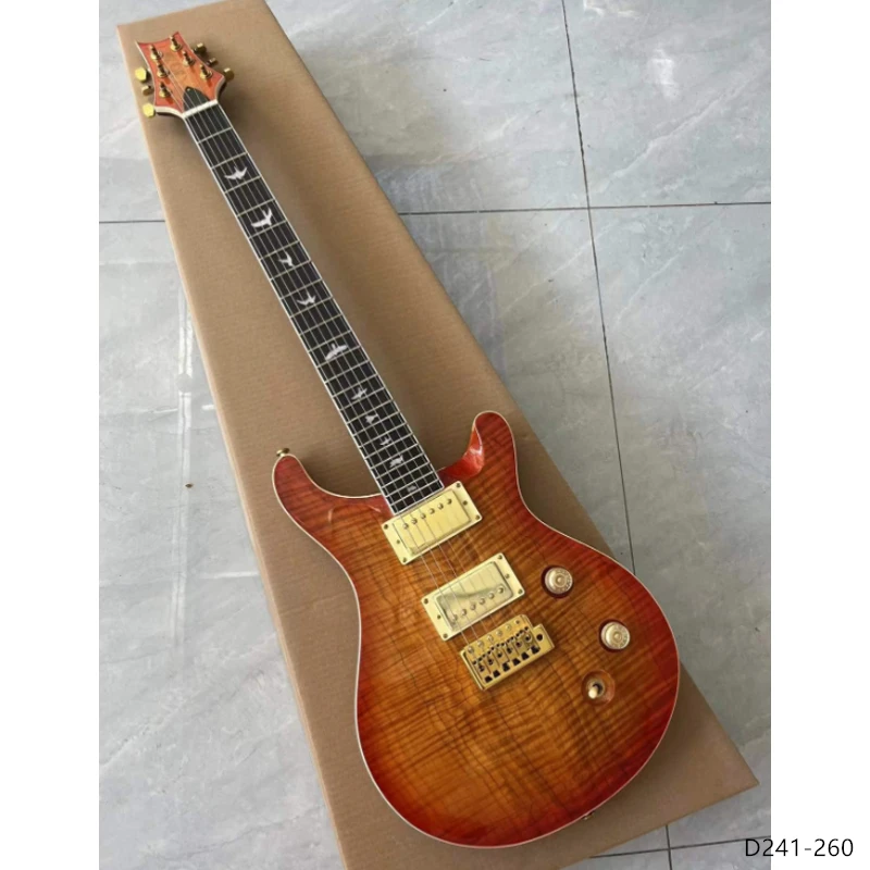 Dvojité strihané hlboké čerešňové gitara w zlaté hardwares