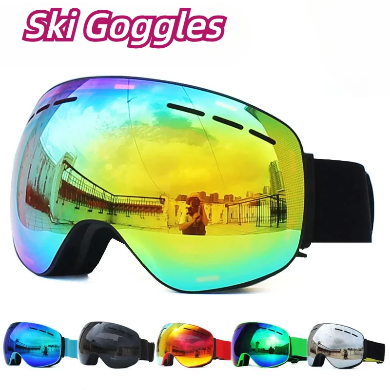 Dvojité vrstvy Anti-Fog Ski Loggles Zimné snehové športové okuliare Outdoor Snow Snowboard Okuliare pre mužov