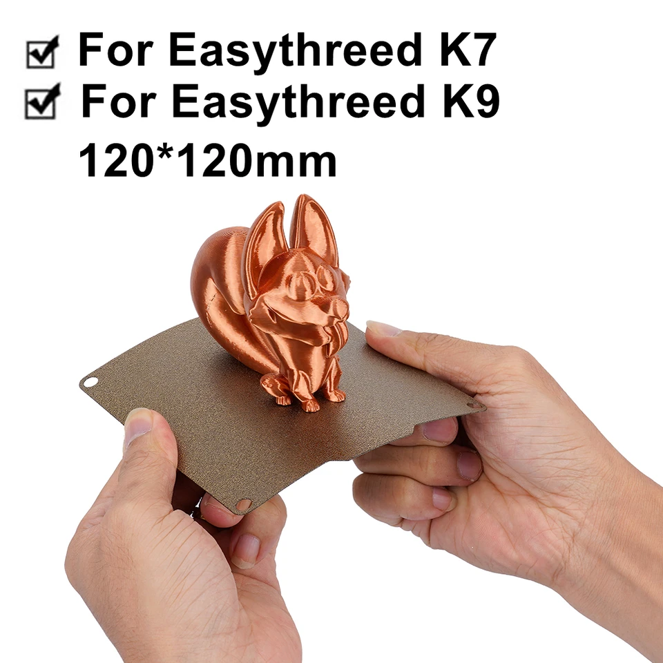 Dvojitý bočný list PEI 120x120 mm pre ľahko -threed 3D tlačiareň x1 k1 k7 k9 k2plus x2plus textúrovaná pružinová oceľová doska bezpečná ľahko použiteľná