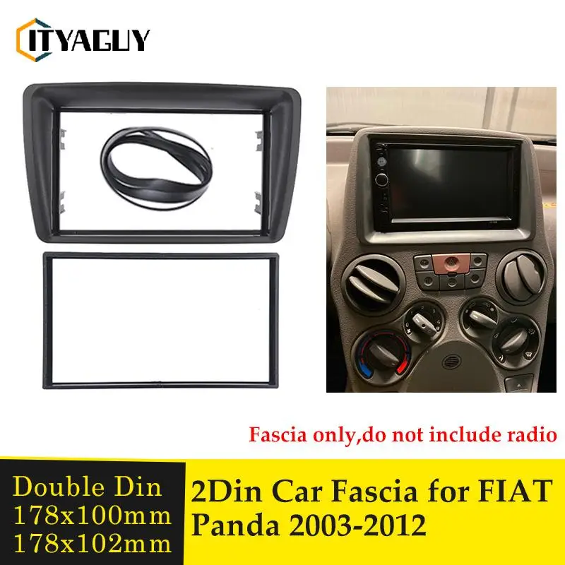 Dvojitý din fascia pre Fiat Panda 2003-2012 Rádio CD DVD stereofónny panel Dash Dash Monor Opustenie inštalačných súprav rámu rámový rám.