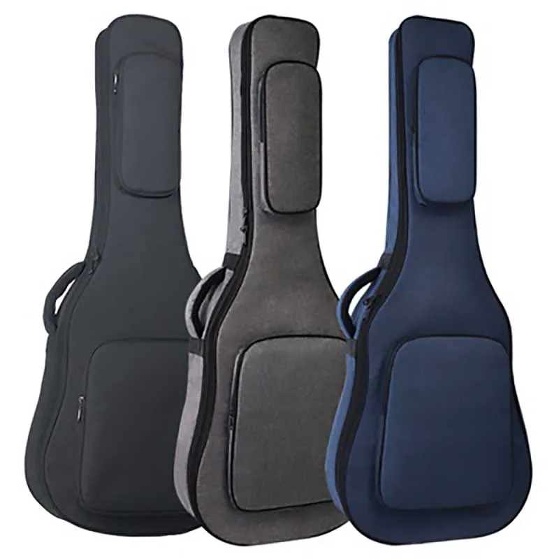 Dvojitý gitarový vrecko, 41 palcov batoh, vstavaný ochranný vankúš, hrubé rukoväť, ramenné popruhy znižujúce tlak