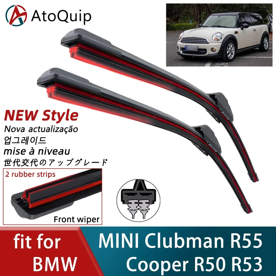 Dvojitý gumový stierač automobilov pre BMW Mini Clubman R55 Cooper R50 R53 Predné stieračky Čepele Černé stieranie Čerinové sklo