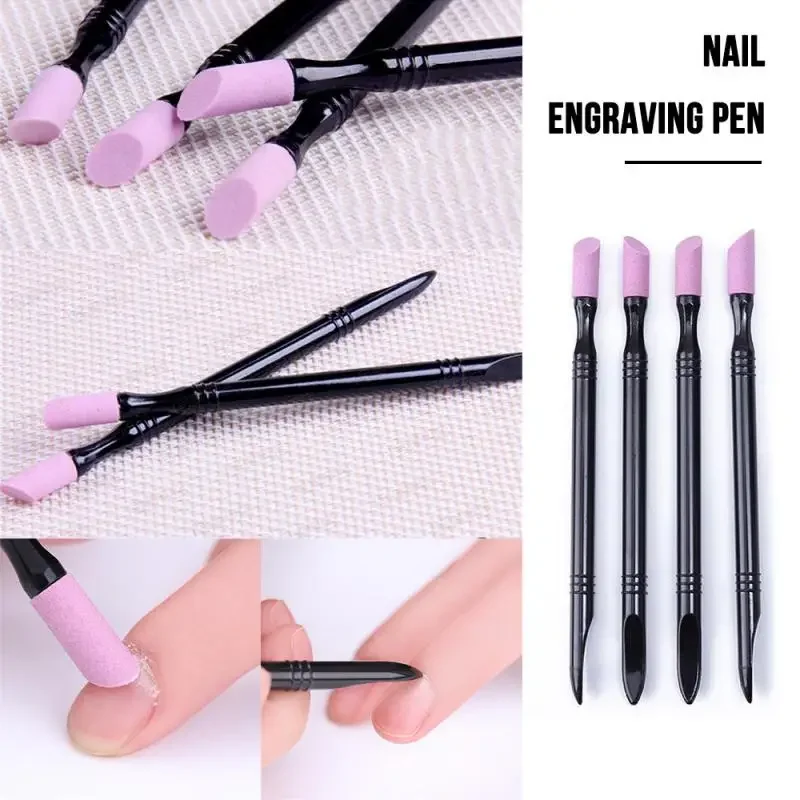 Dvojitý koncový kremeňový nechtov na nechty Hangnails Remover Dead kožná tlačenie Zastrihávači manikúru nechtov na nechty