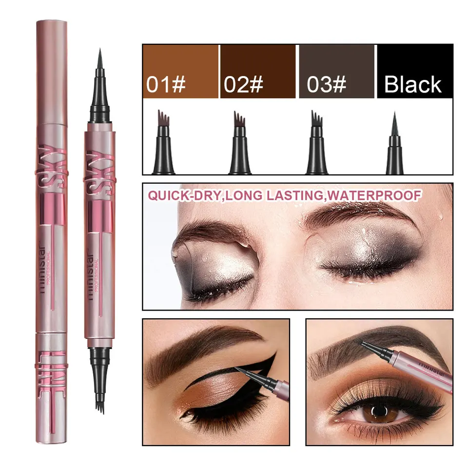 Dvojitý obočie ceruzka Tekuté očné linky Pen hodivo hladké čierne očné gélové očné linky ceruzka ceruzka ceruzka ceruzka ceruzka makeup