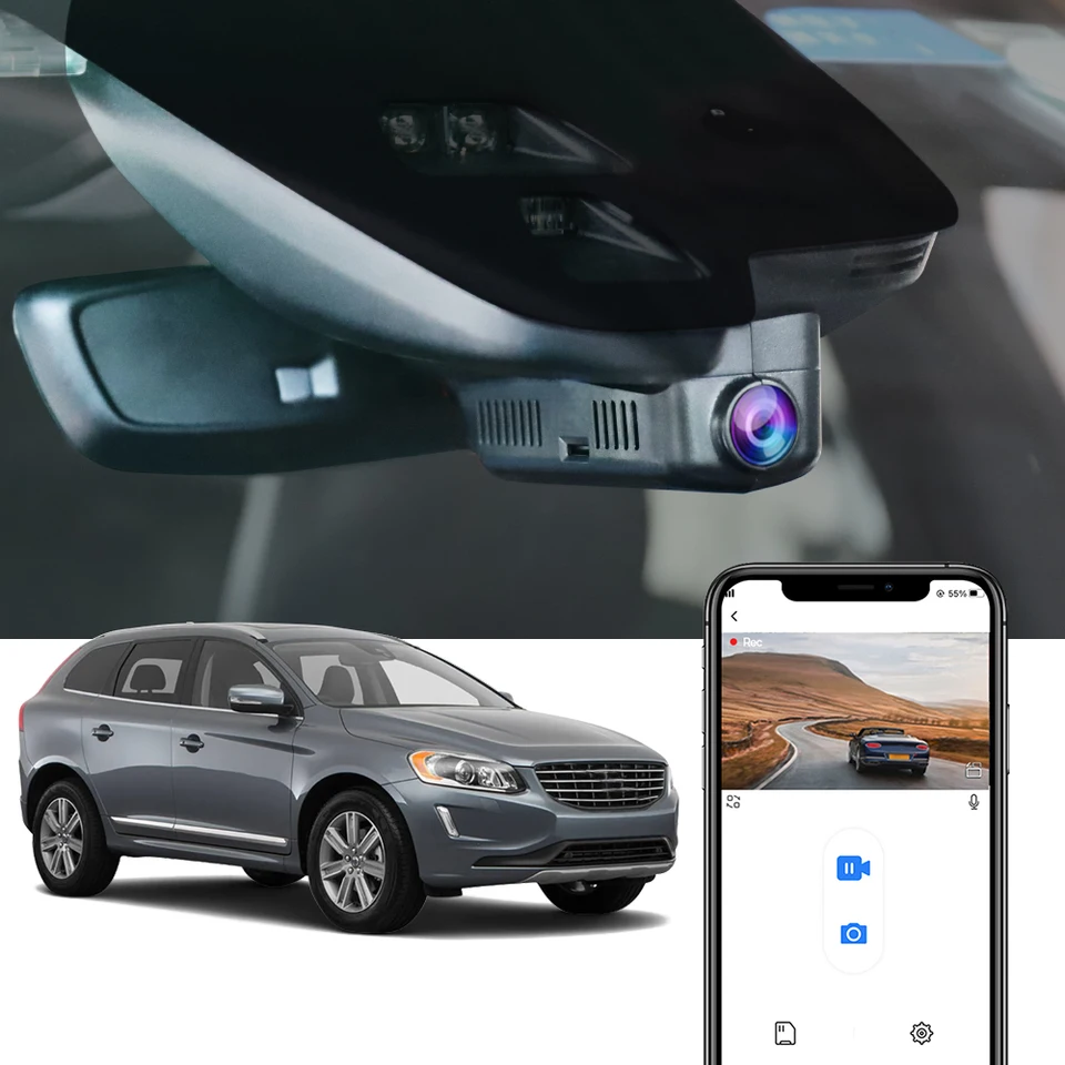 DVR automobilu pre Volvo XC60 2017 2016 2015 2014, Fitcamx Dashcam Dash Cam 4K Camera pre auto